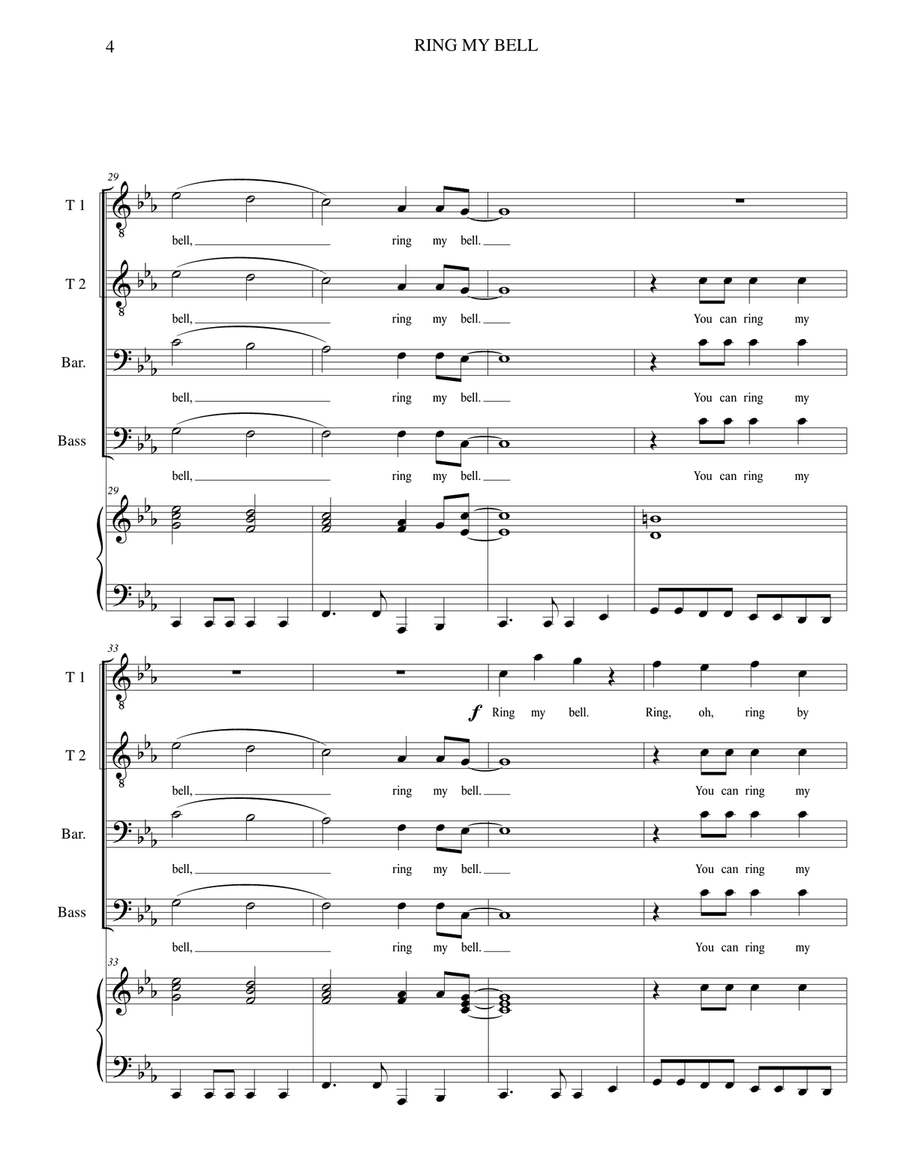 Ring My Bell Ring My Bell TTBB scores gallery preview page 4
