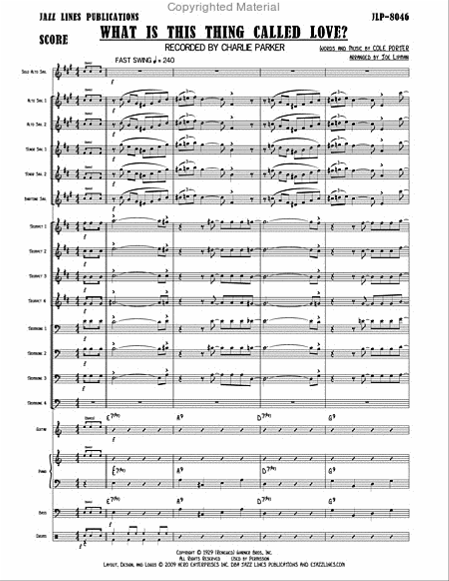 What Is This Thing Called Love? Big Band scores gallery preview page 3