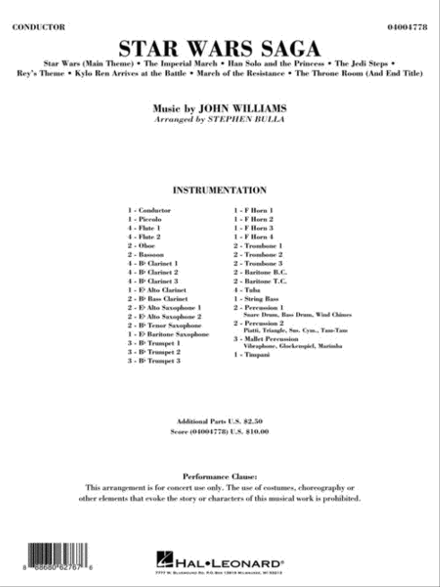 Star Wars Saga Star Wars Saga Concert Band scores gallery preview page 2