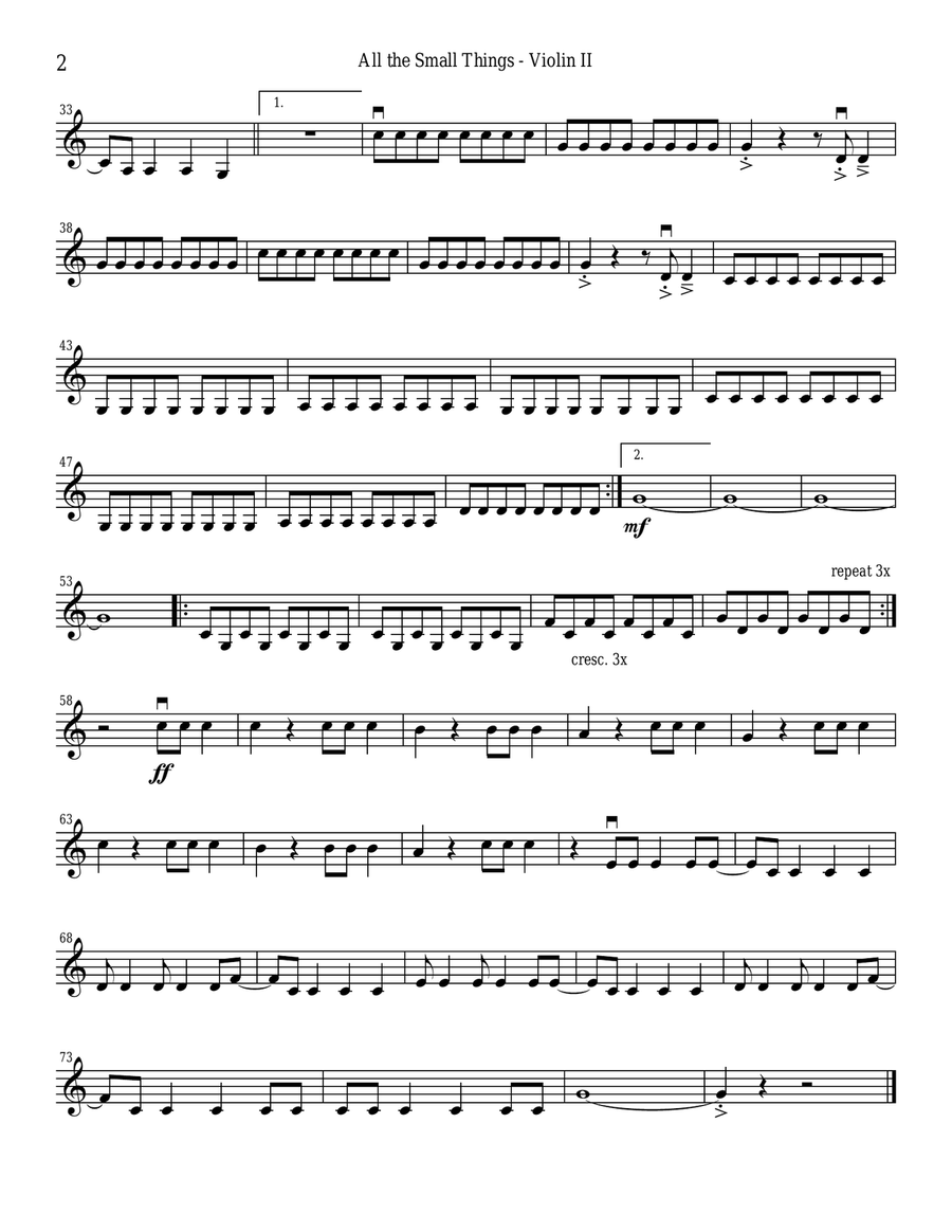 All The Small Things String Quartet scores gallery preview page 4