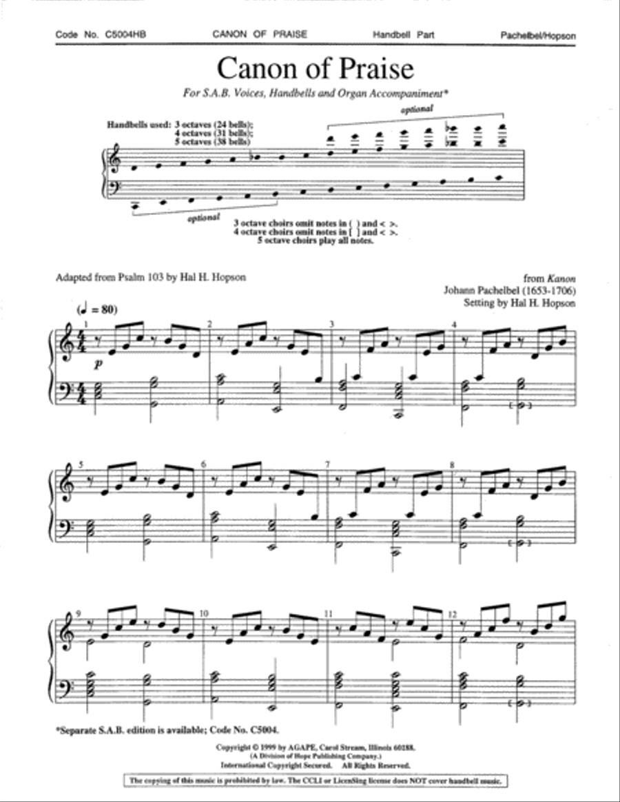 Canon of Praise Canon of Praise 3-Part scores gallery preview page 2