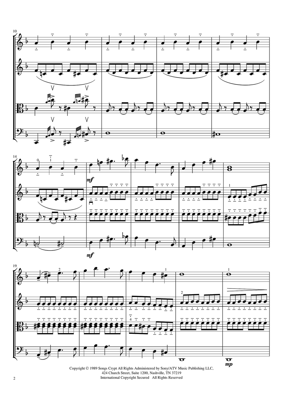Tales From The Crypt Theme String Quartet scores gallery preview page 4