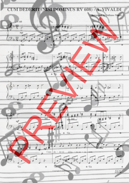 CUM DEDERIT (PIANO REDUCTION WITH LYRICS) - A. VIVALDI image number null