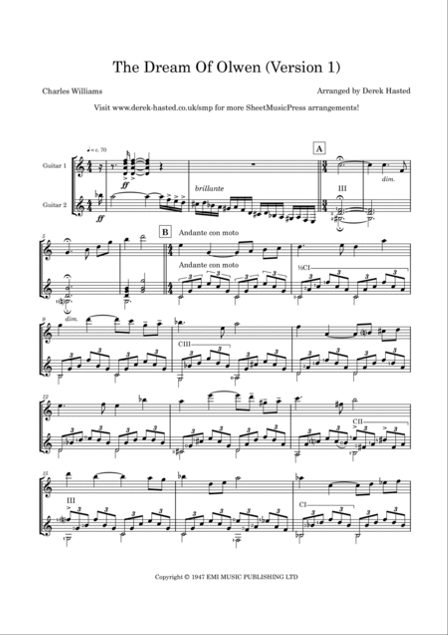 The Dream Of Olwen Guitar scores gallery preview page 5