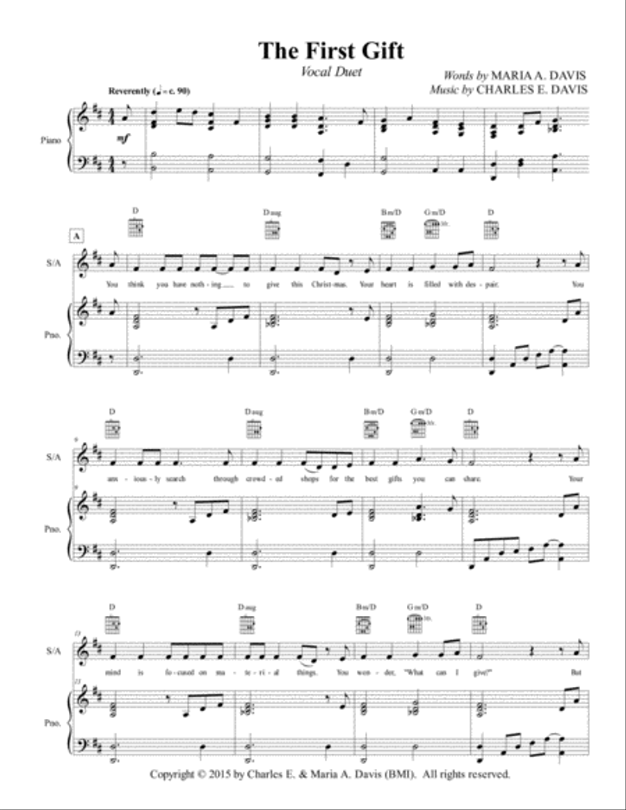 The First Gift - Soprano/Alto Duet Version Easy Piano scores gallery preview page 3