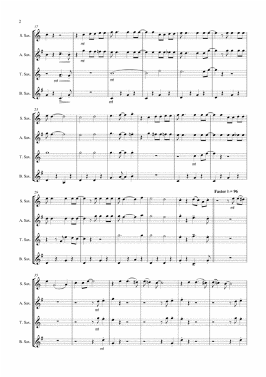 Down By The Riverside Saxophone Quartet Down By The Riverside Saxophone Quartet Saxophone Quartet scores gallery preview page 3