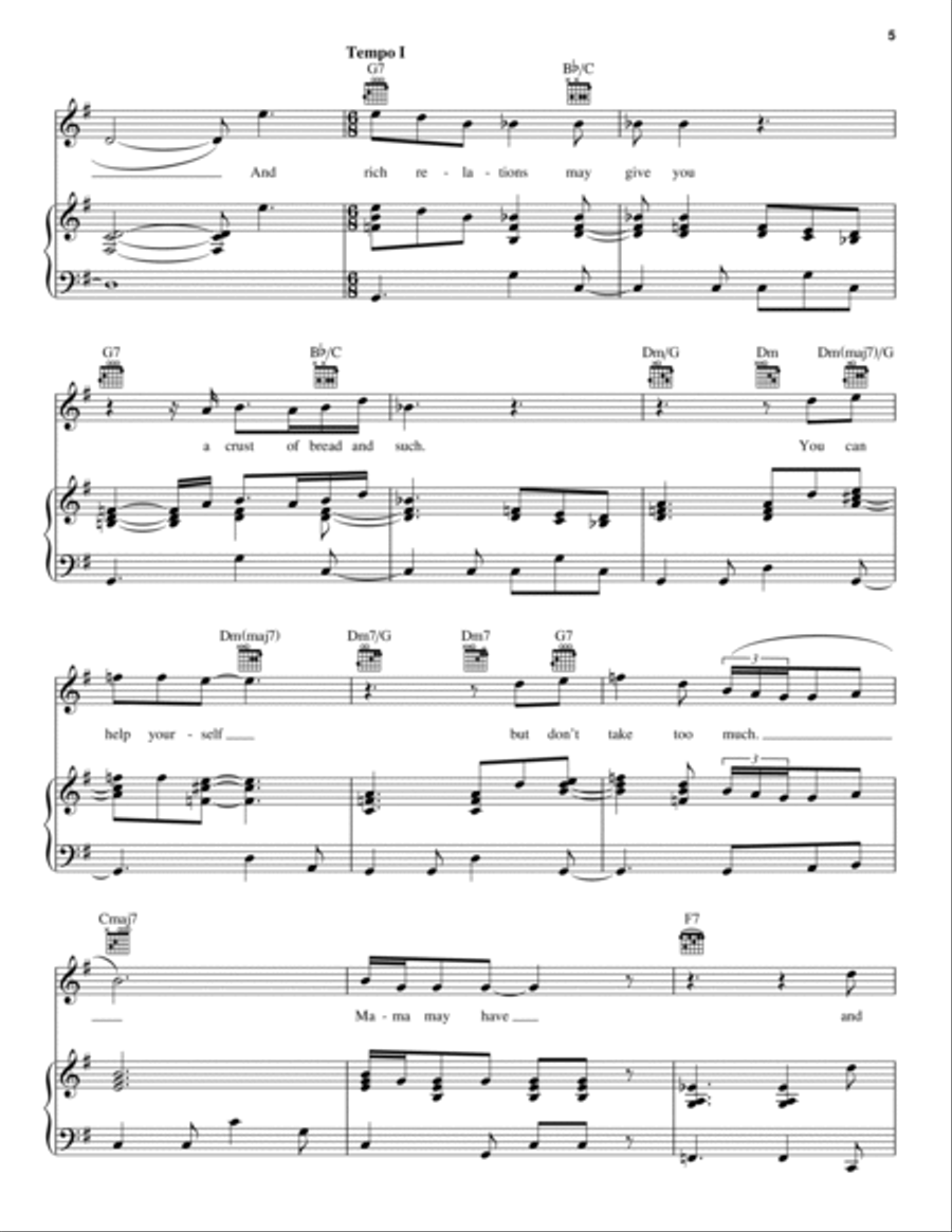 God Bless' The Child God Bless' The Child Piano, Vocal, Guitar scores gallery preview page 5