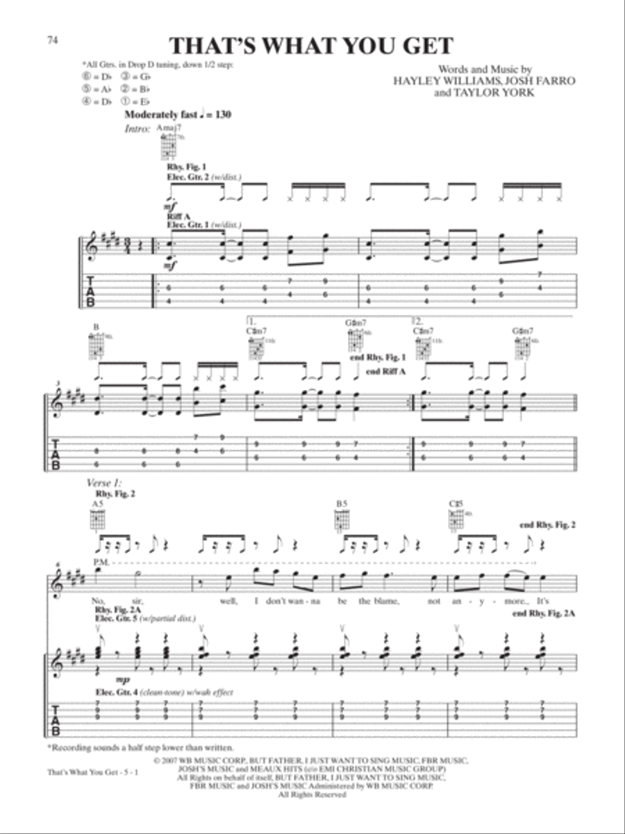 That's What You Get Guitar Tablature scores gallery preview page 1