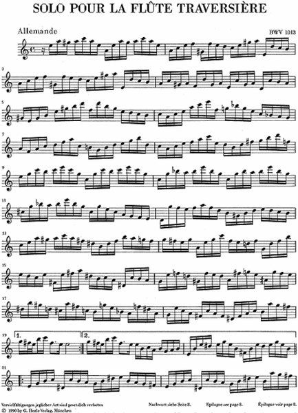 Partita a minor for Flute solo BWV 1013