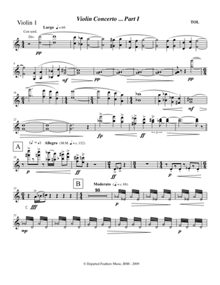 Book cover for Violin Concerto (2009) Violin 1 part
