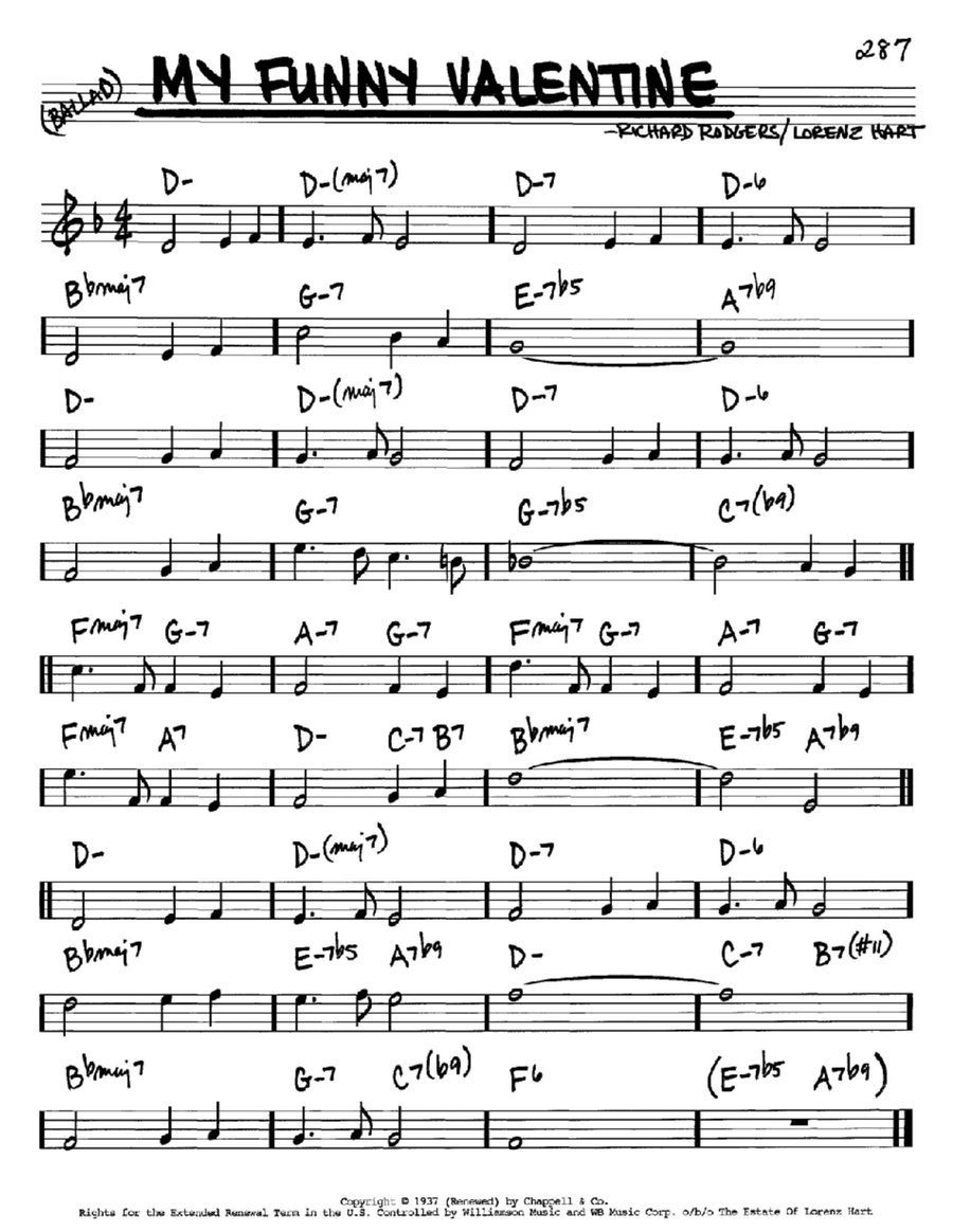 My Funny Valentine Piano scores gallery preview page 1