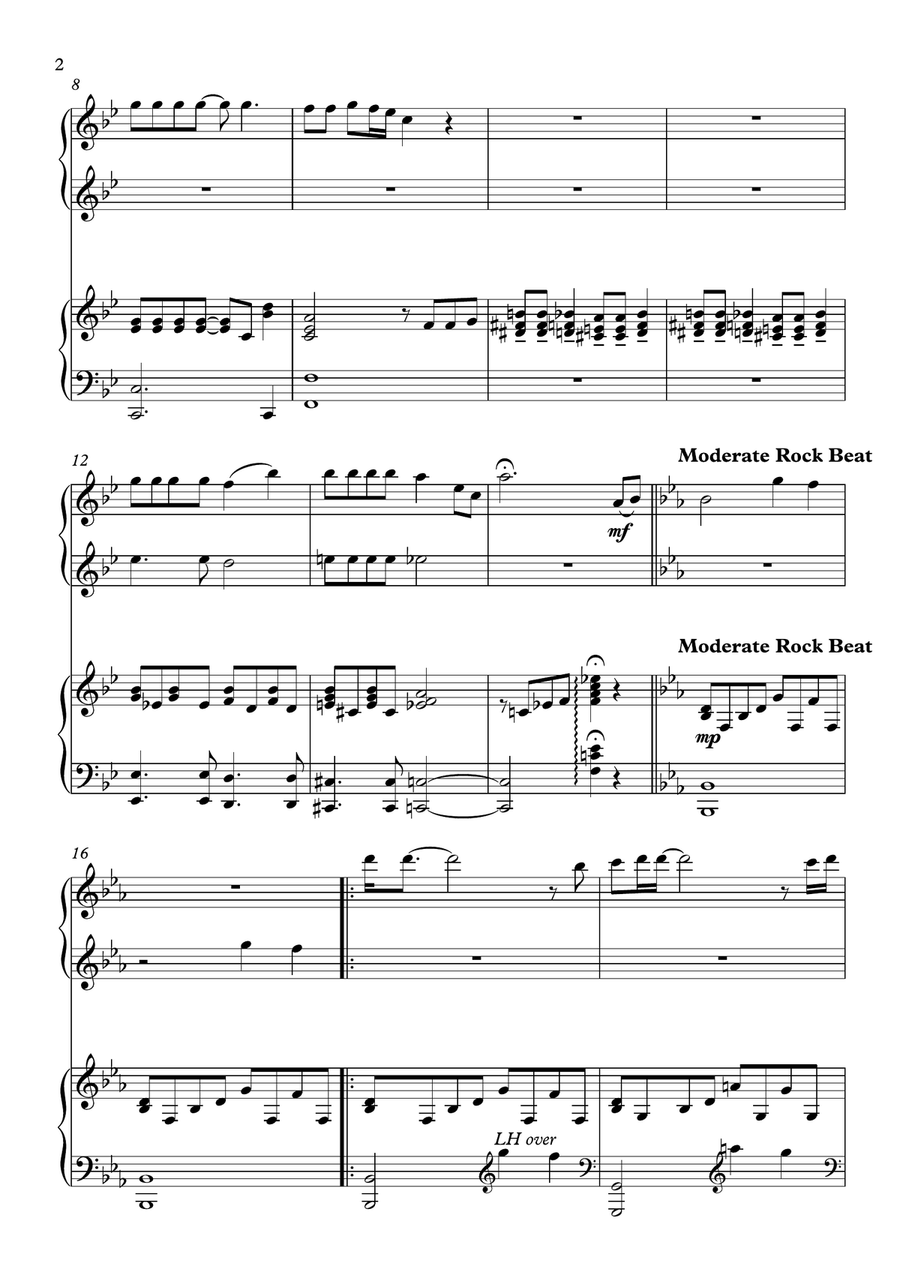 Bohemian Rhapsody 1 Piano, 4-Hands scores gallery preview page 2