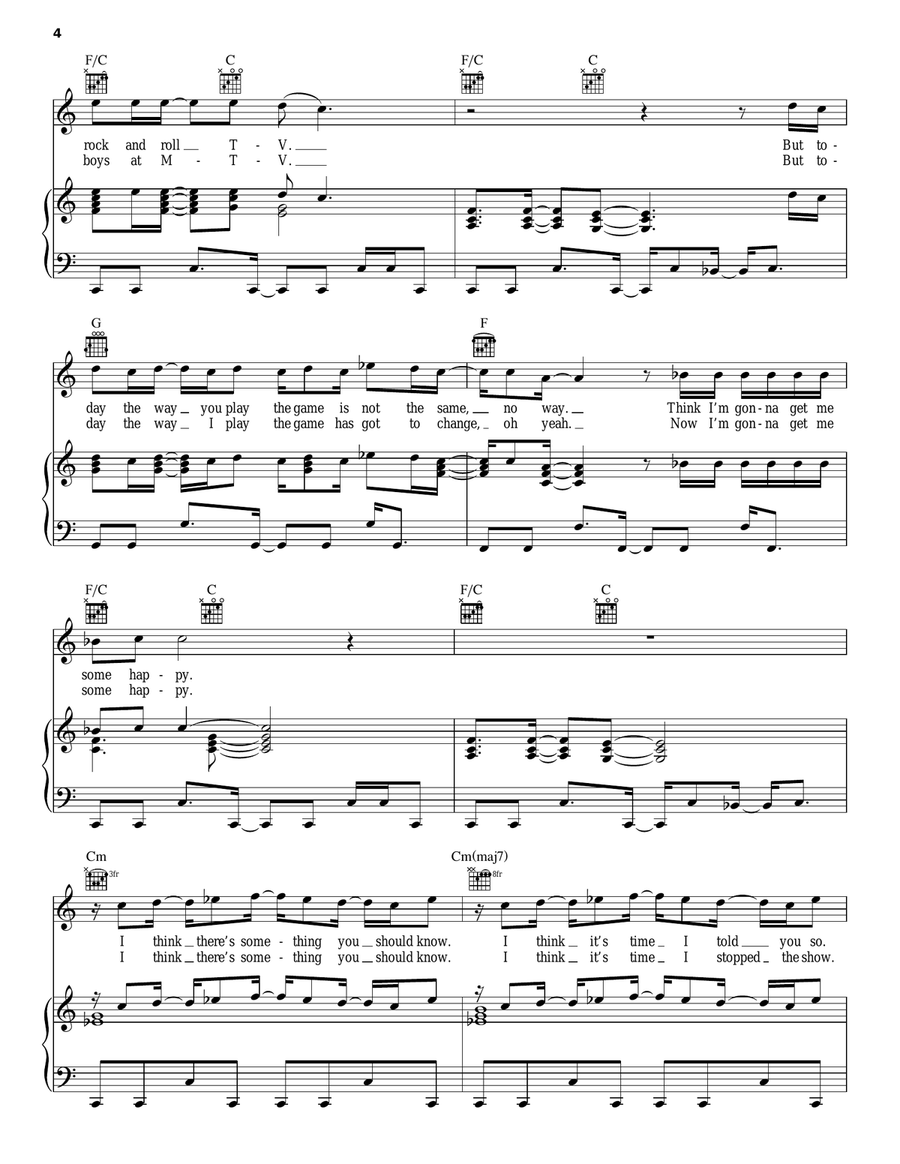 Freedom '90 Piano, Vocal, Guitar scores gallery preview page 4