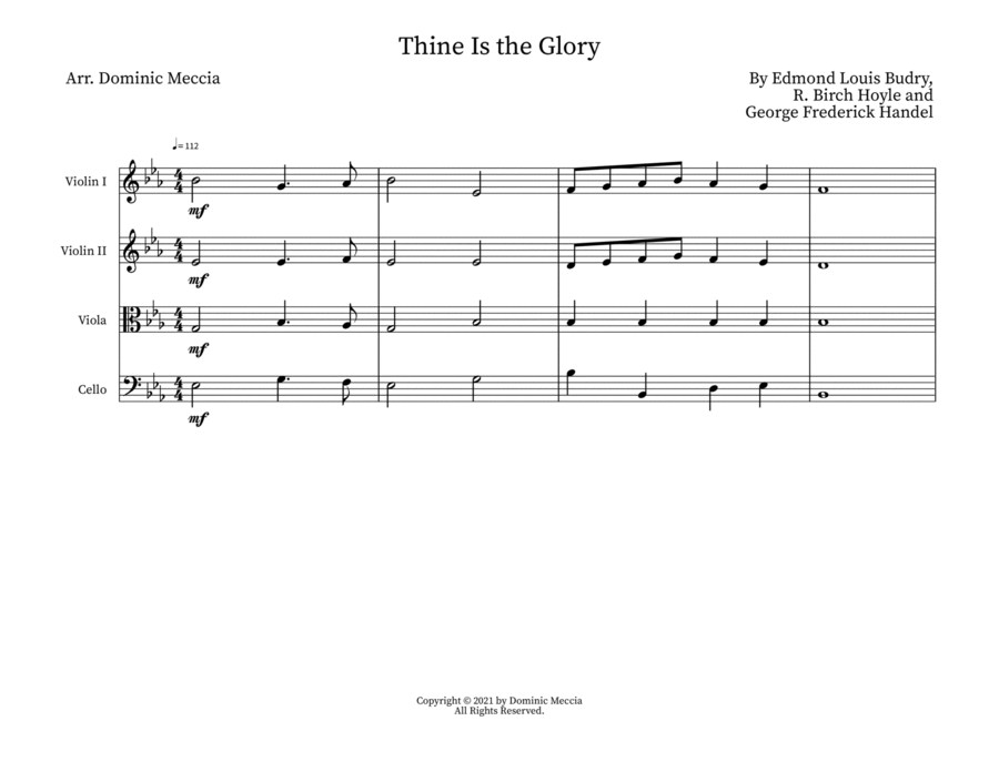 Thine Is the Glory Thine Is the Glory String Quartet scores gallery preview page 1