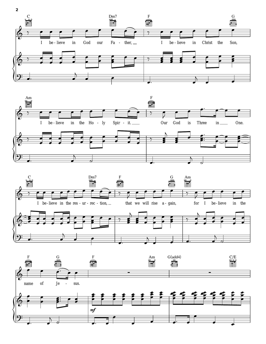 This I Believe (The Creed) Piano, Vocal, Guitar scores gallery preview page 2