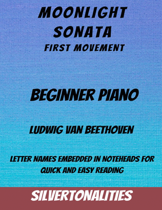 Book cover for Moonlight Sonata First Movement Beginner Piano Sheet Music