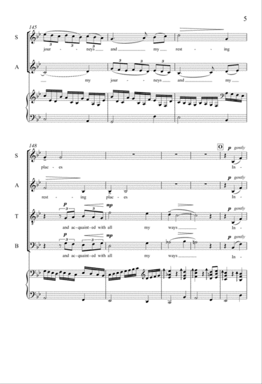 Psalm Cycle III: 3. Psalm 139: Lord, You Have Searched Me Out and Know Me 4-Part scores gallery preview page 5