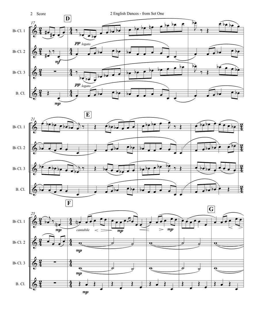 English Dances, Set 1, Op. 27: No. 3. Mesto Woodwind Quartet scores gallery preview page 3