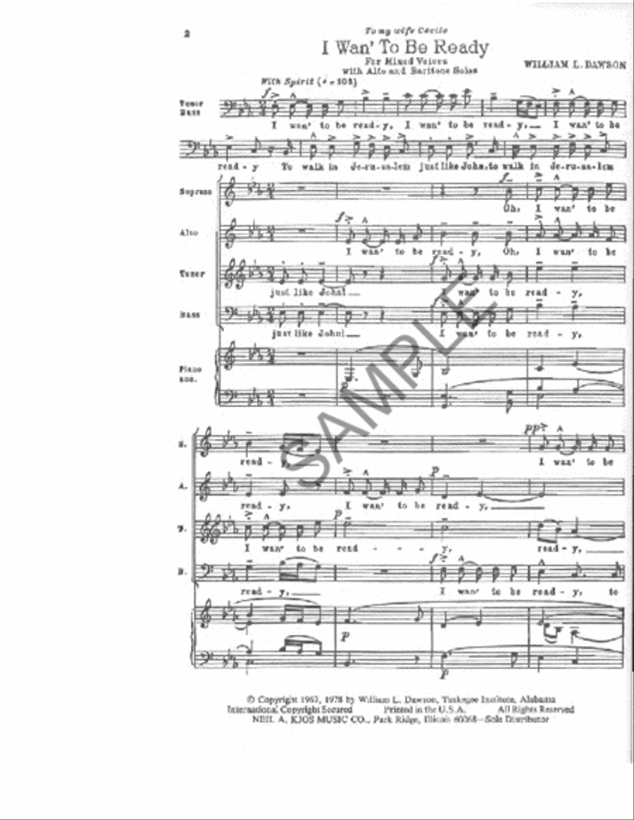 I Wan To Be Ready SATB I Wan To Be Ready SATB 4-Part scores gallery preview page 2