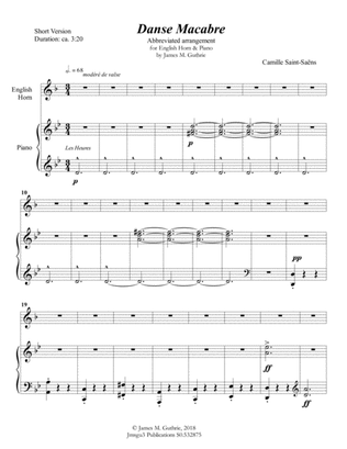 Saint-Saëns: Danse Macabre for English Horn & Piano Short Version