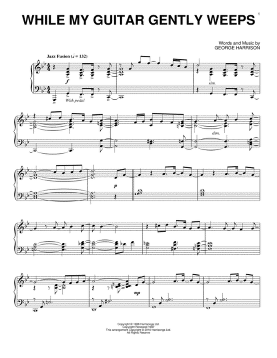 While My Guitar Gently Weeps [Jazz version] Electric Guitar scores gallery preview page 1