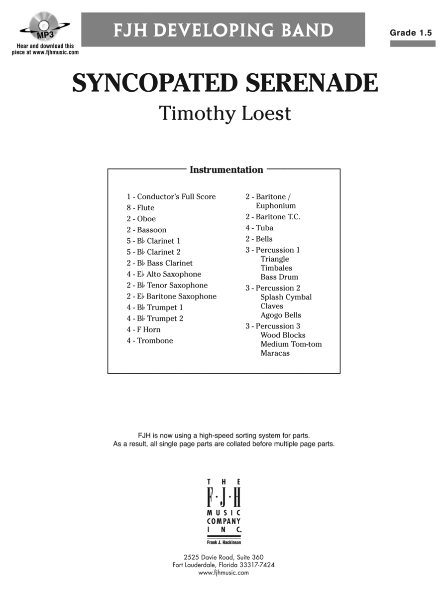 Syncopated Serenade: Score Concert Band scores gallery preview page 1