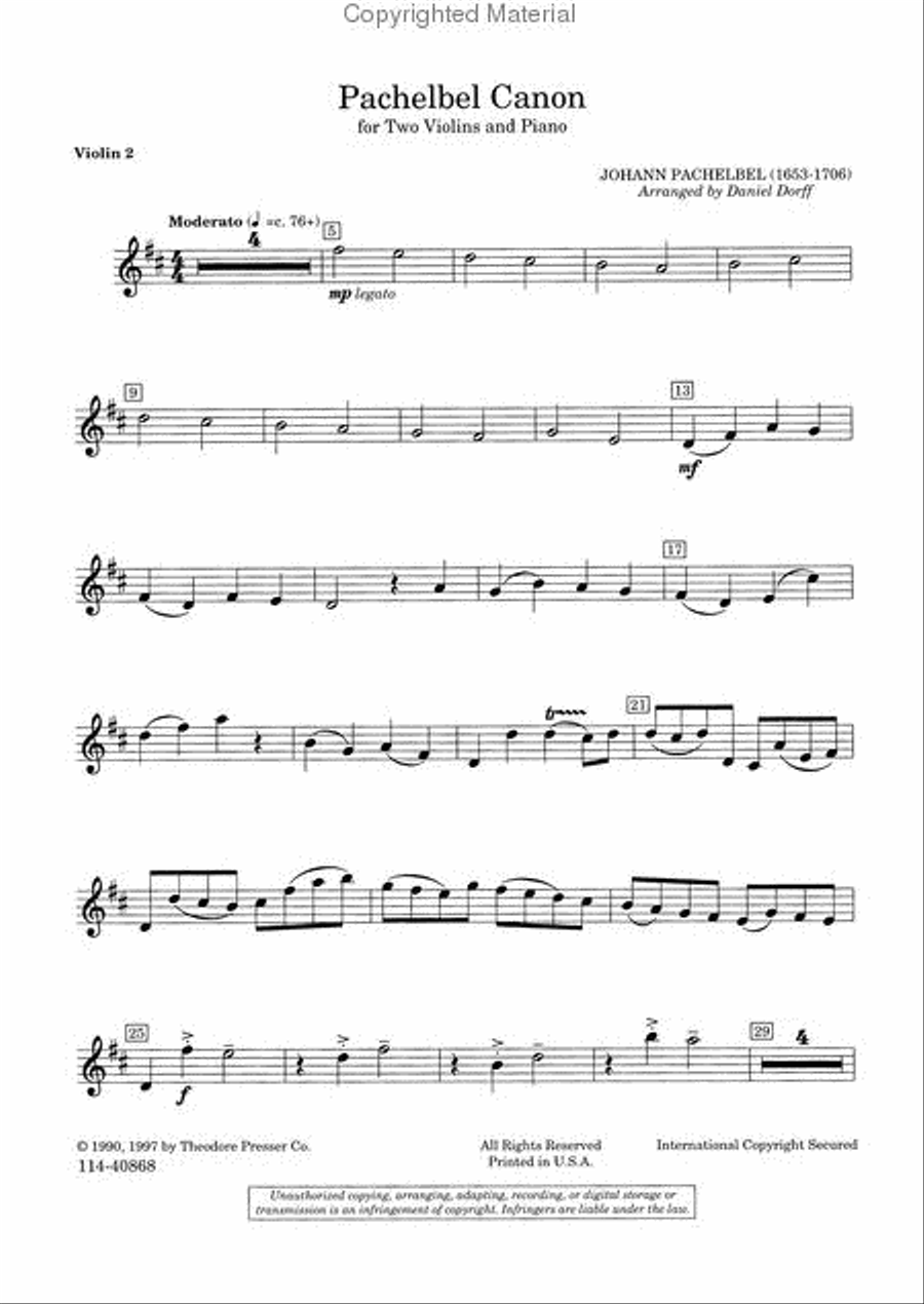Pachelbel Canon Pachelbel Canon Chamber Music scores gallery preview page 3