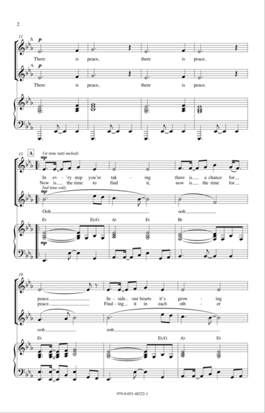 There Is Peace Unison Choir scores gallery preview page 2