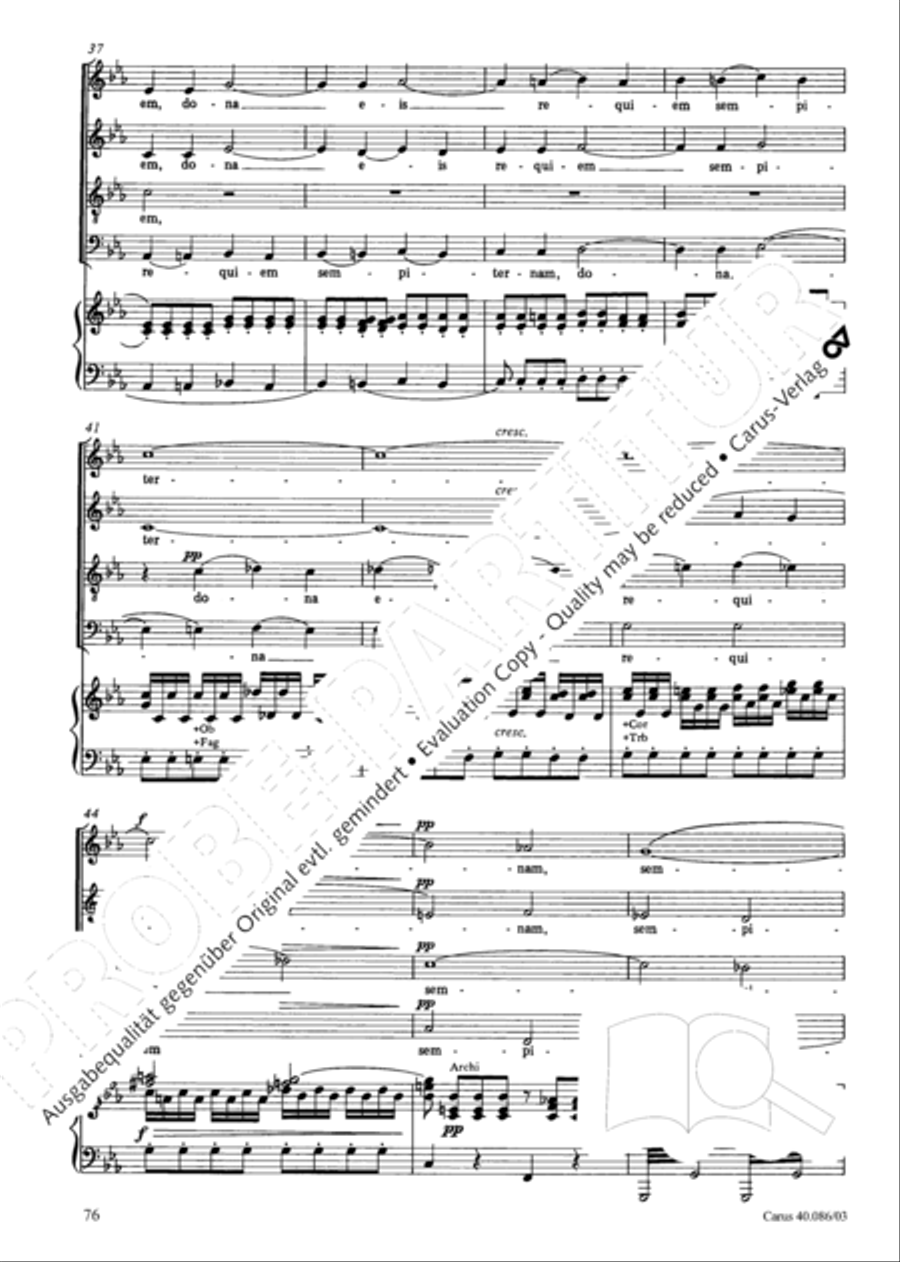 Requiem in C minor 4-Part scores gallery preview page 77