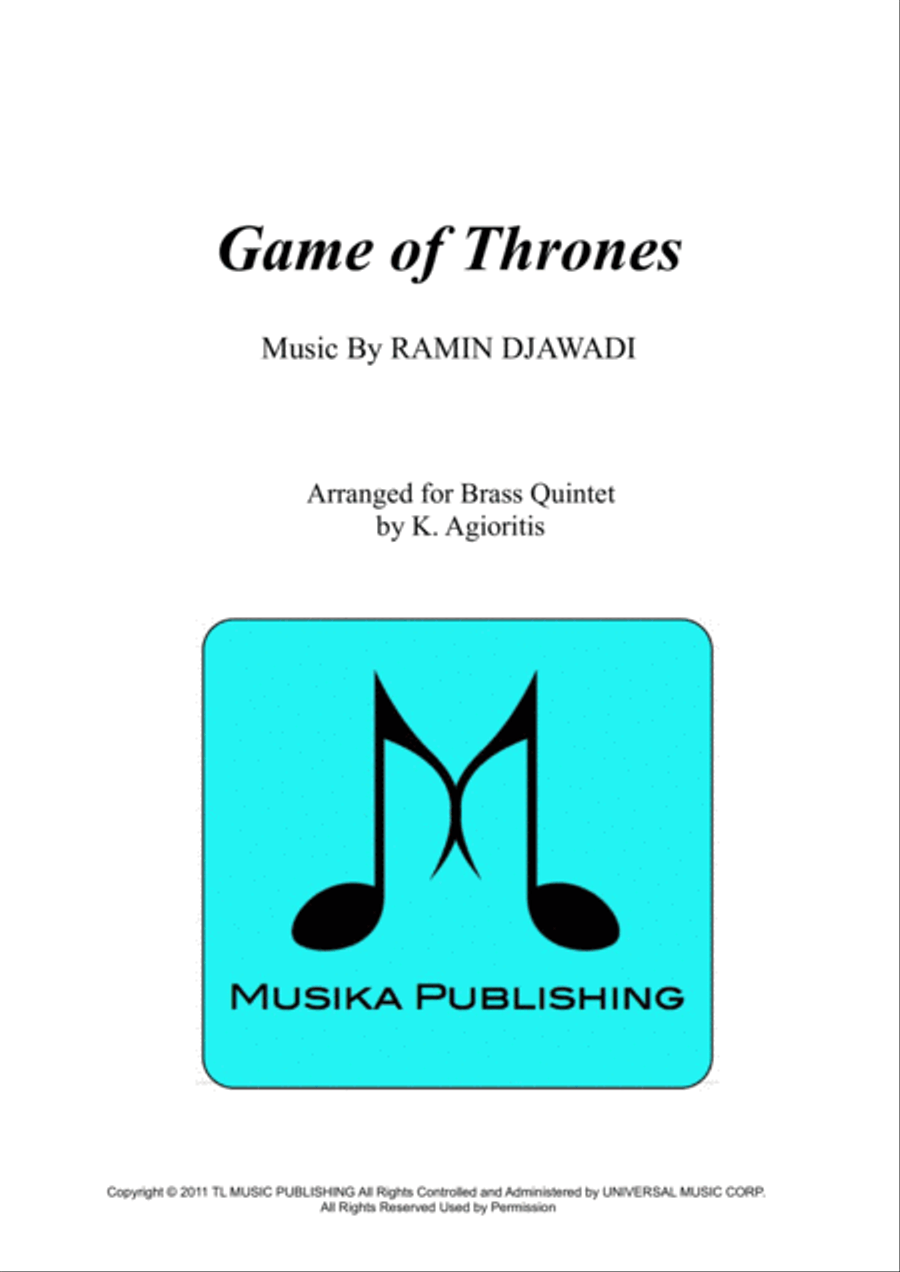 Game Of Thrones Brass Quintet scores gallery preview page 1