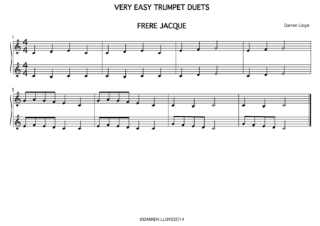 14 Easy duets for Trumpet or Cornet