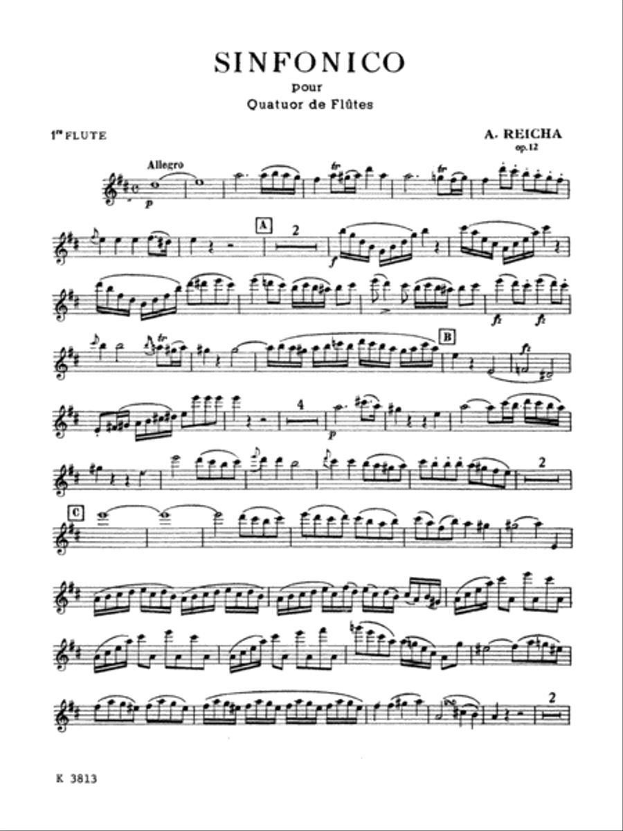 Sinfonica for Four Flutes, Op. 12 Flute Quartet scores gallery preview page 3