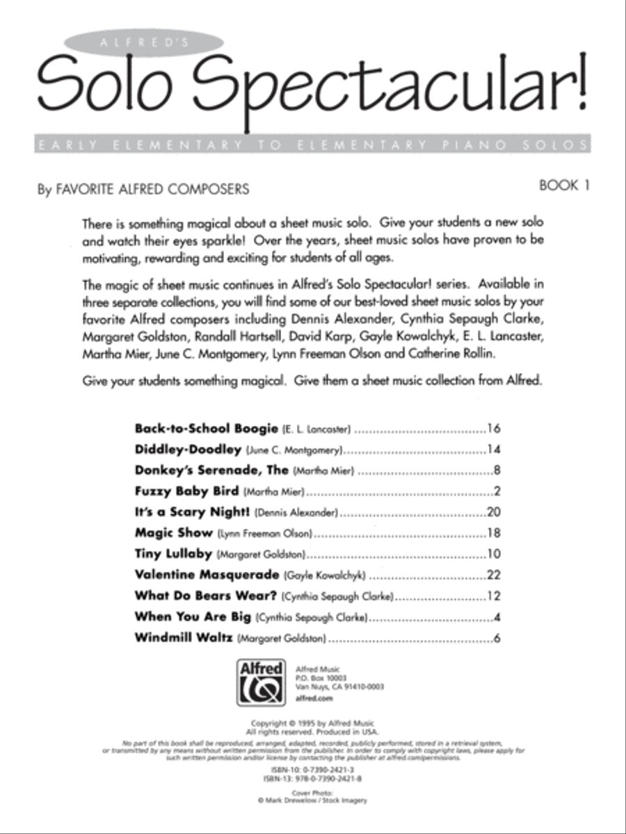 Alfred's Solo Spectacular!, Book 1 Easy Piano scores gallery preview page 2