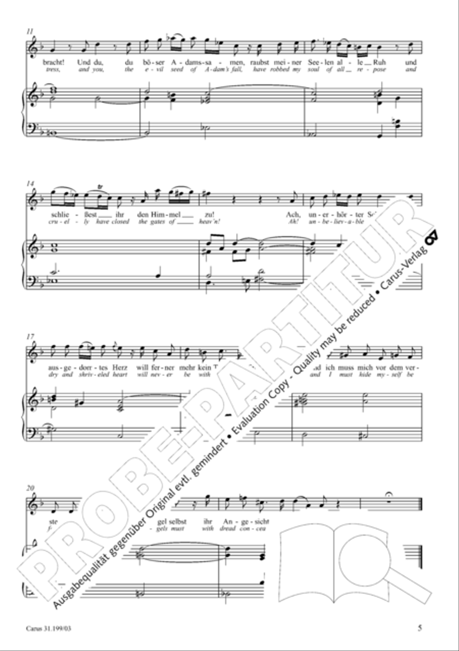 My heart is bathed in blood (Mein Herze schwimmt im Blut) Piccolo scores gallery preview page 6