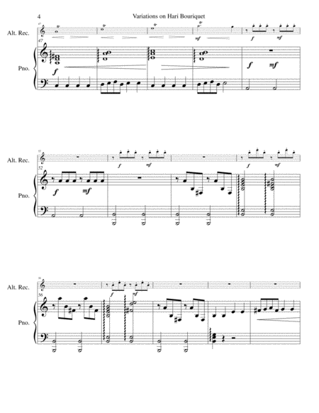 Variations on Hari Bouriquet for alto recorder and piano image number null