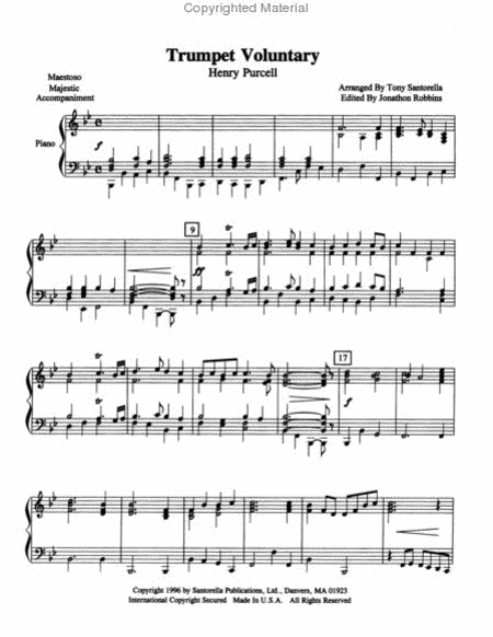 Trumpet Voluntary and Trumpet Tune for Trumpet and Piano