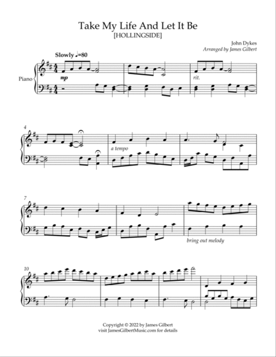 Take My Life And Let It Be Piano Solo scores gallery preview page 2