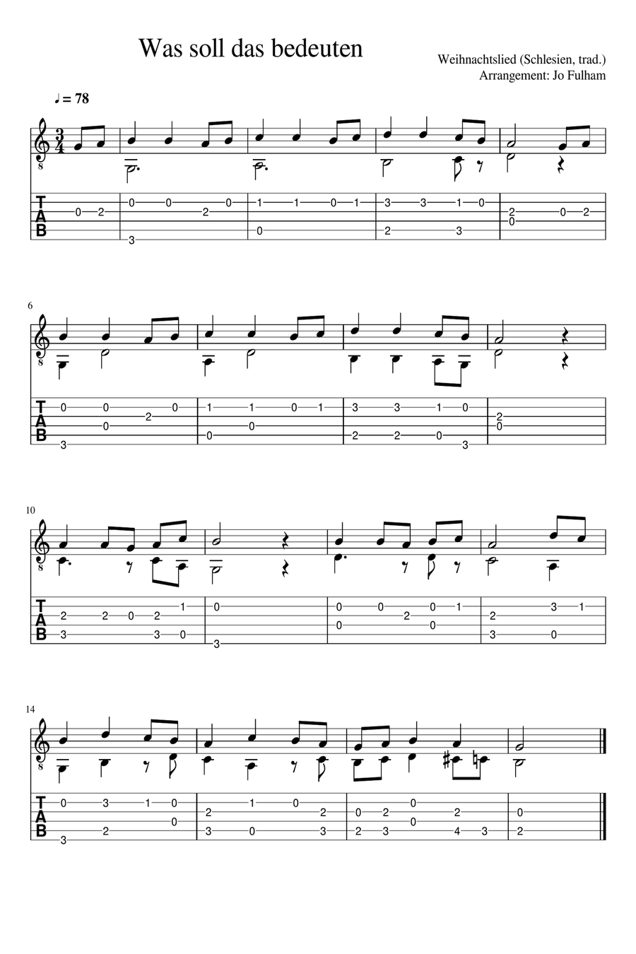 Was soll das bedeuten Guitar Tablature scores gallery preview page 1
