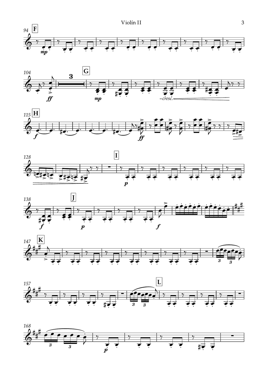 La Boda de Luis Alonso - G. Gimenez - For String Quartet (Violin II) String Quartet scores gallery preview page 3