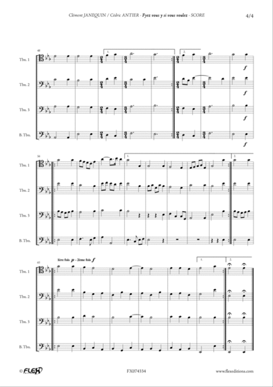 Fyez vous y si vous voulez Trombone scores gallery preview page 4