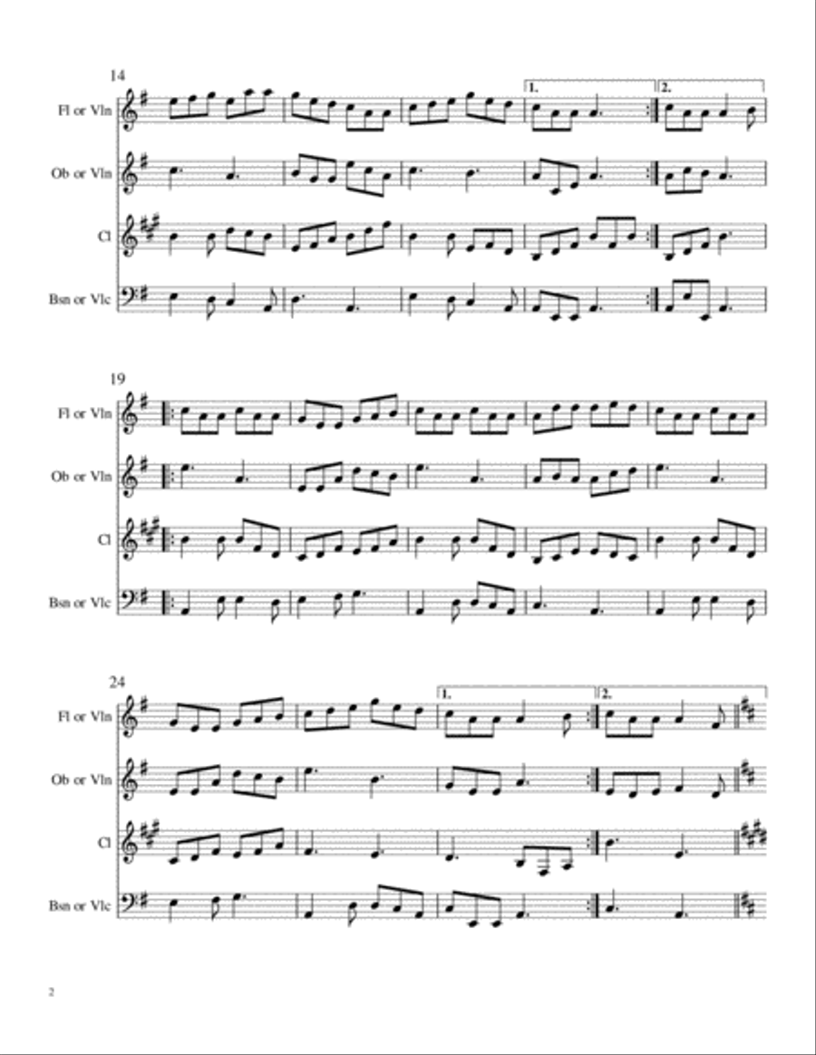 Old John's and Swallowtail Irish Jigs for Woodwind or Mixed Quartet Woodwind Quartet scores gallery preview page 2