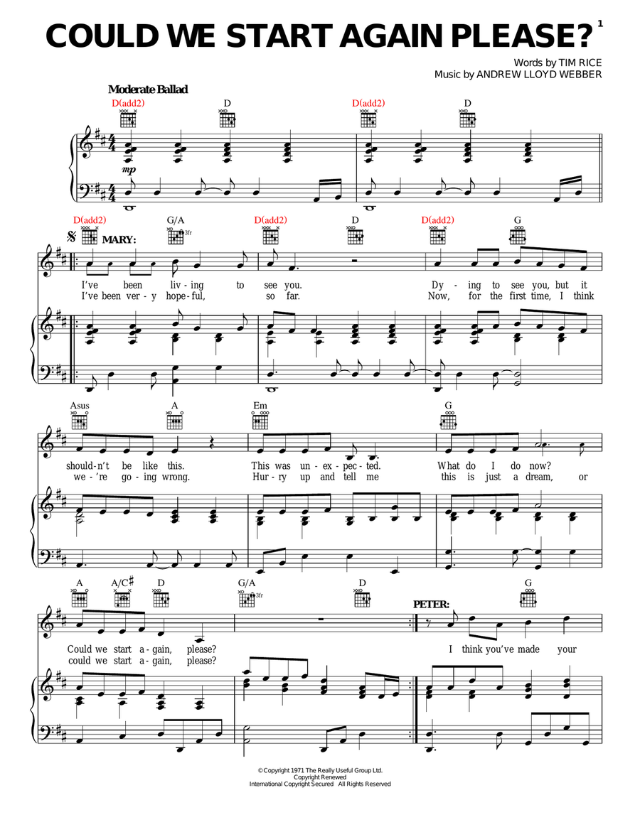 Could We Start Again Please? Acoustic Guitar scores gallery preview page 1