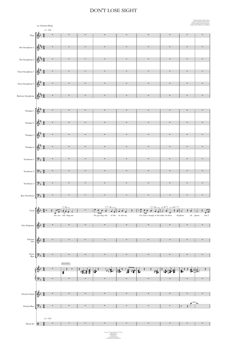 Don't Lose Sight Jazz Ensemble scores gallery preview page 1