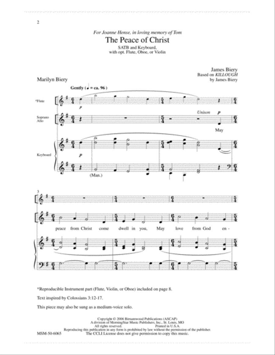 The Peace of Christ The Peace of Christ 4-Part scores gallery preview page 2
