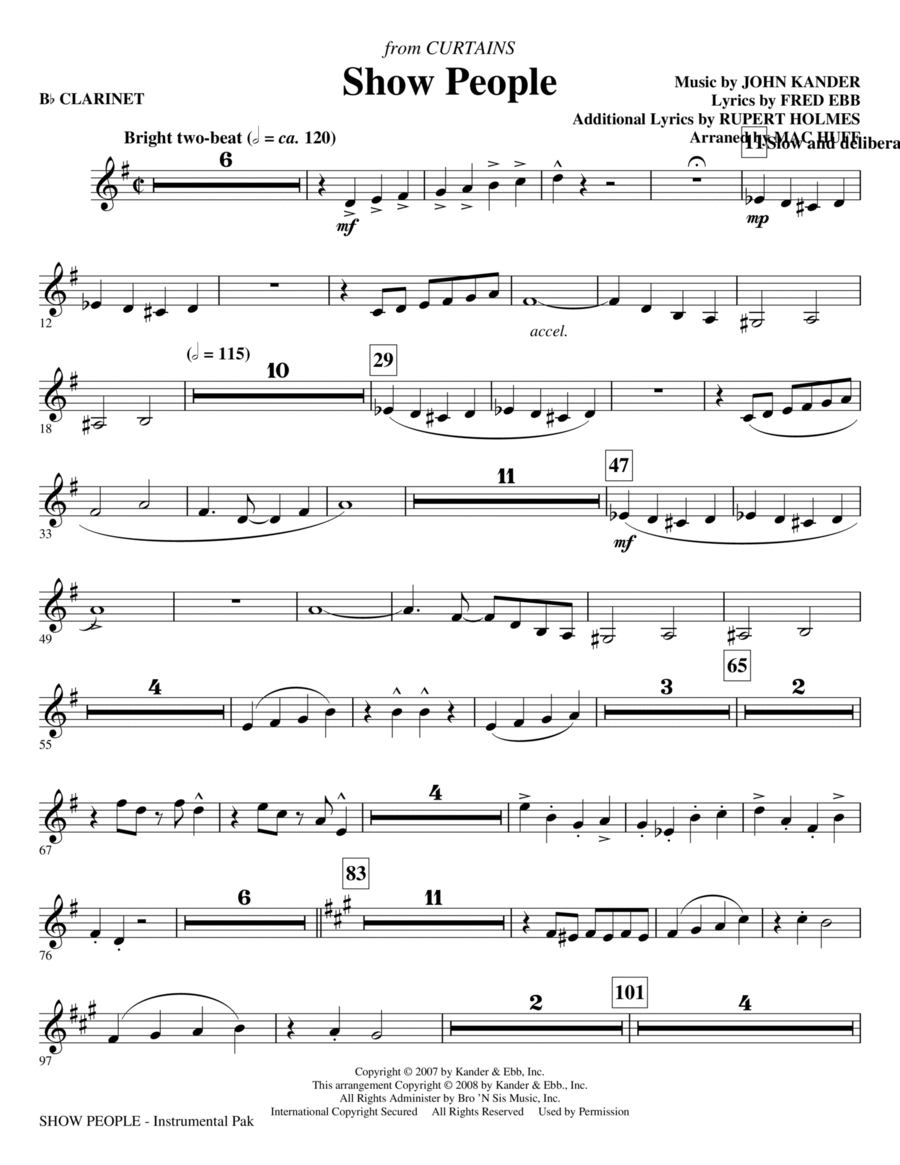 Show People - Bb Clarinet Choir scores gallery preview page 1