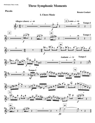 Three Symphonic Moments - I. Choro Music (Set of Parts)