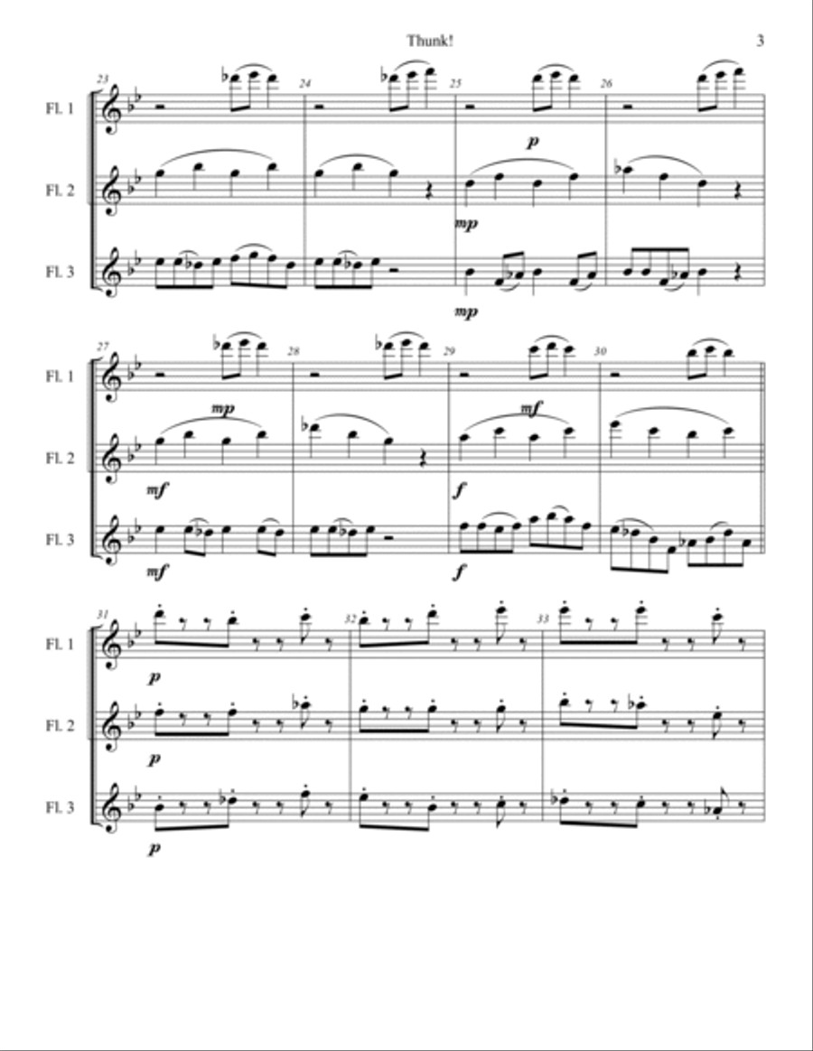 Thunk! Woodwind Trio scores gallery preview page 4