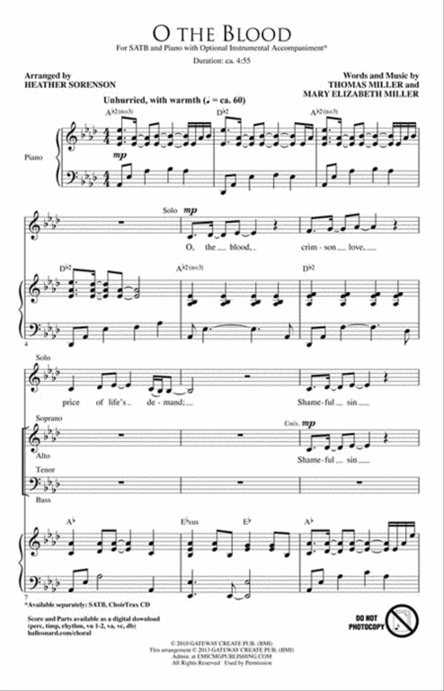 O the Blood 4-Part scores gallery preview page 2