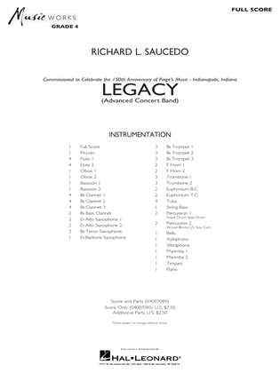 Book cover for Legacy (Advanced Version) - Conductor Score (Full Score)