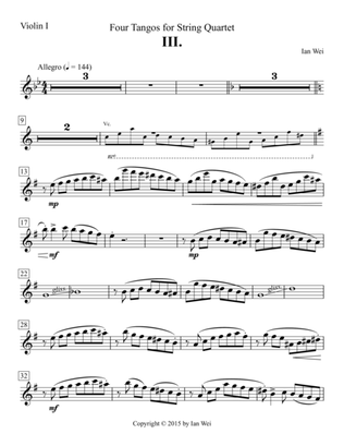 Four Tangos for String Quartet - III